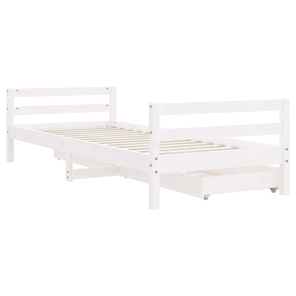 Kinderbedframe met lades 80x200 cm massief grenenhout