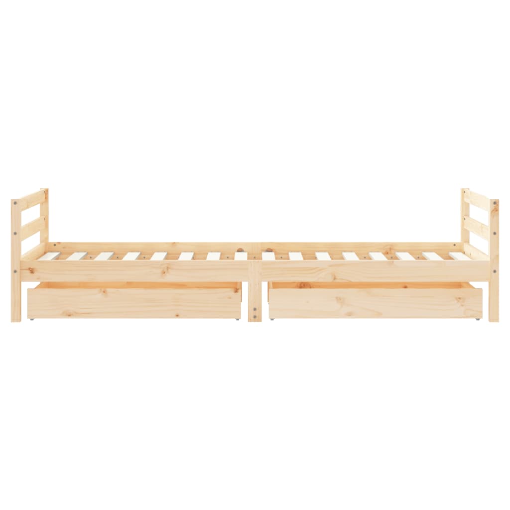 Kinderbedframe met lades 80x200 cm massief grenenhout