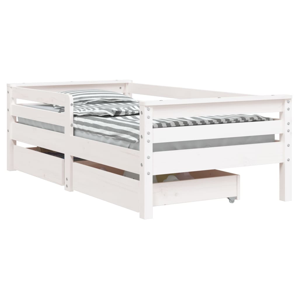 Kinderbedframe met lades 80x200 cm massief grenenhout