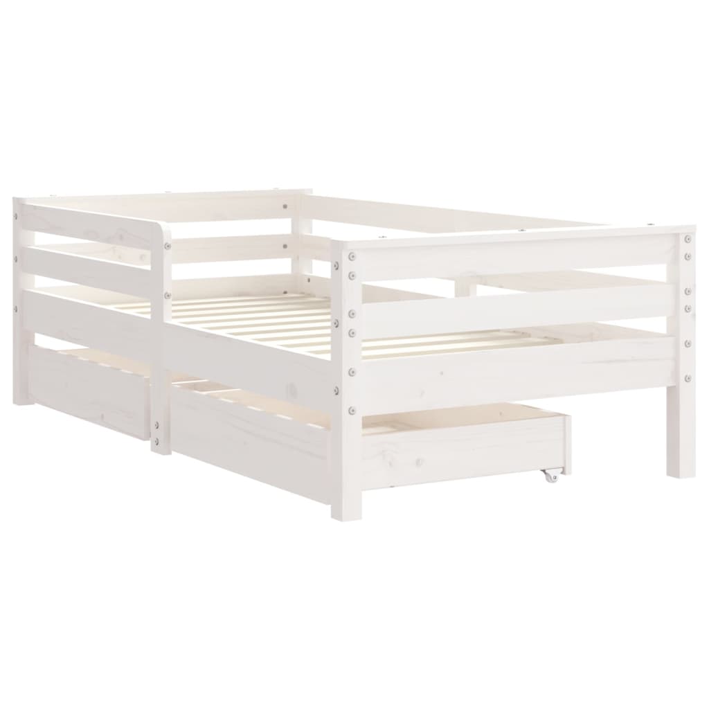 Kinderbedframe met lades 80x200 cm massief grenenhout