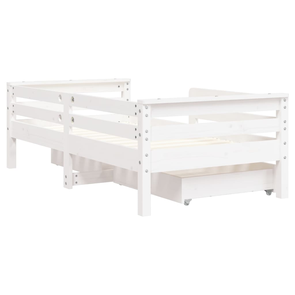 Kinderbedframe met lades 80x200 cm massief grenenhout