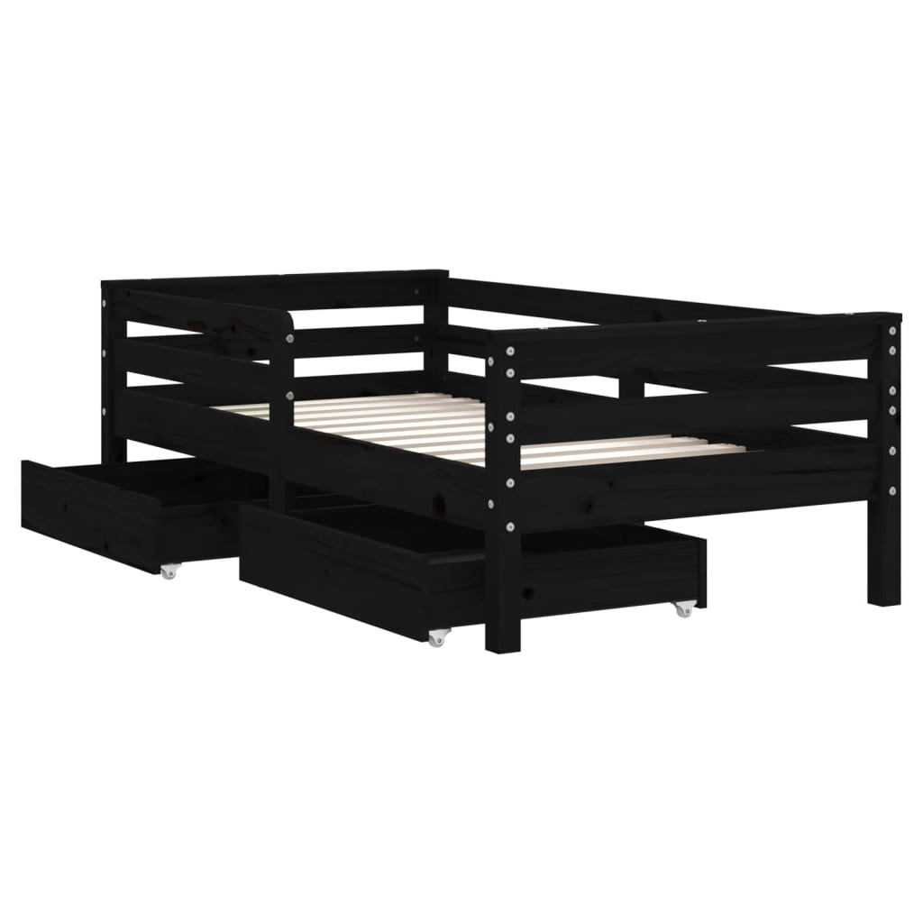 Kinderbedframe met lades 80x200 cm massief grenenhout