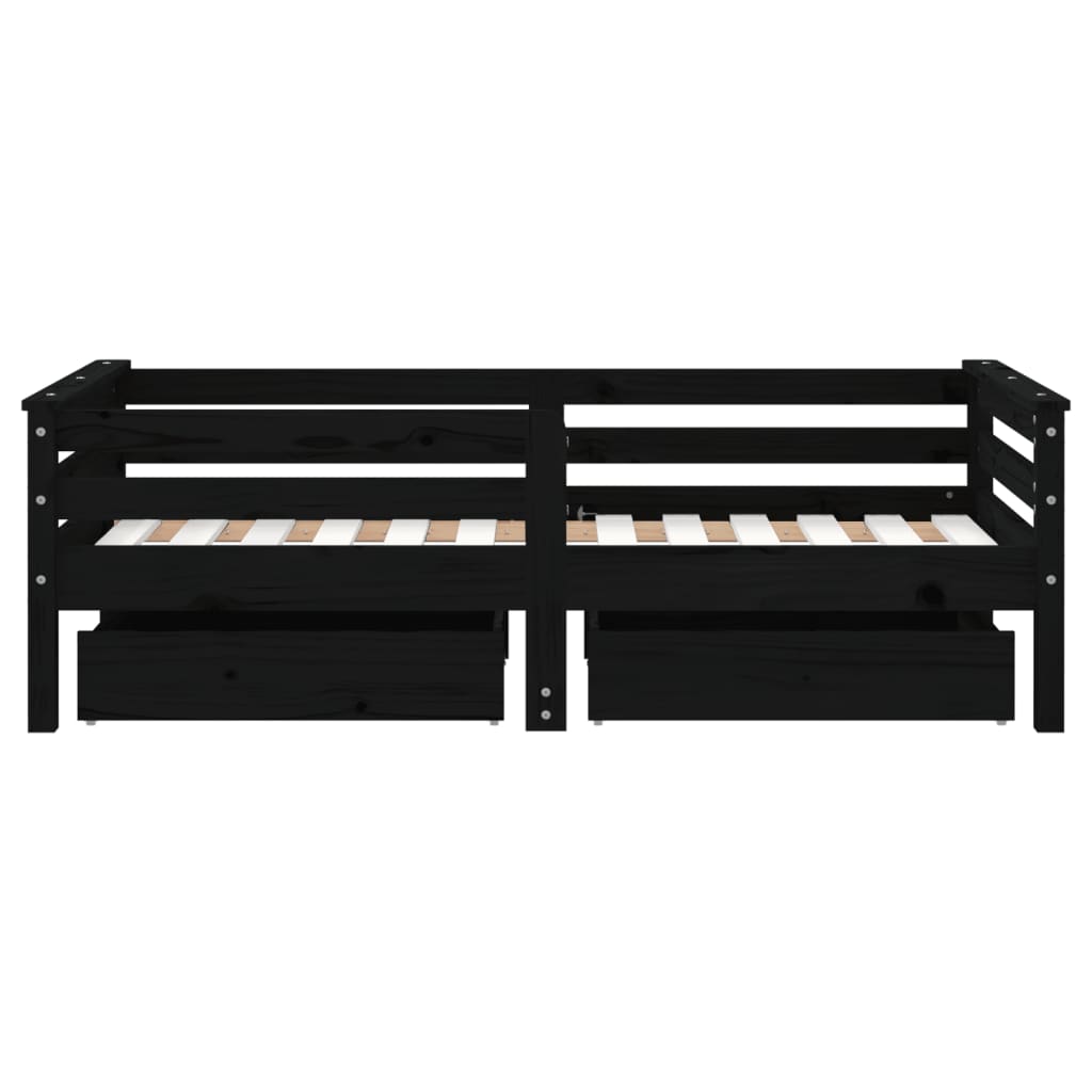 Kinderbedframe met lades 80x200 cm massief grenenhout