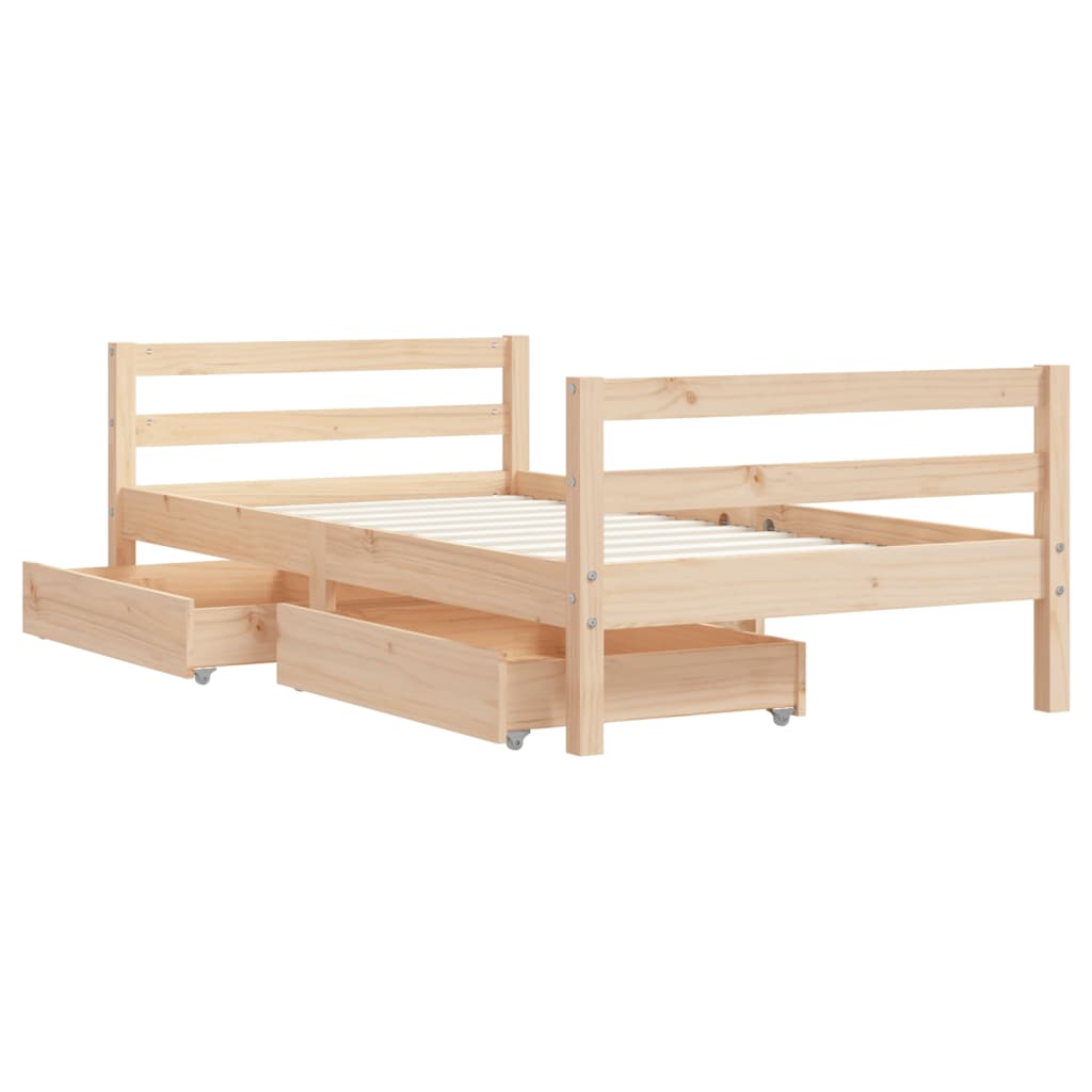 Kinderbedframe met lades 80x200 cm massief grenenhout