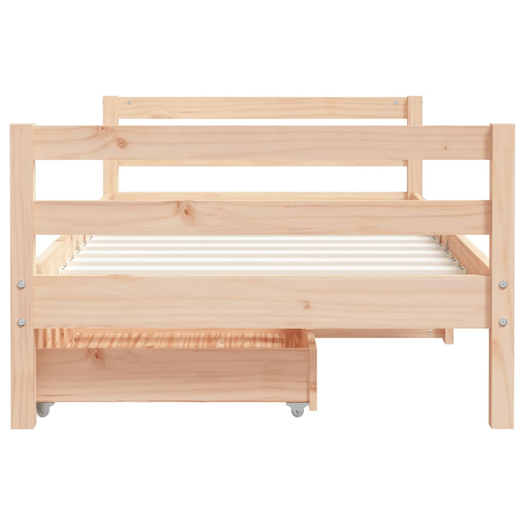 Kinderbedframe met lades 80x200 cm massief grenenhout