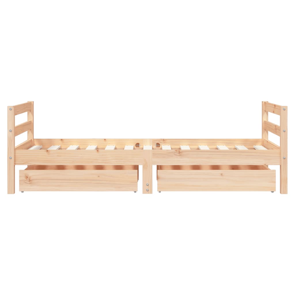 Kinderbedframe met lades 80x200 cm massief grenenhout