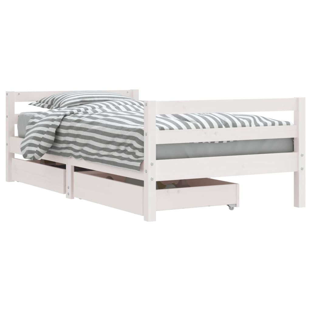 Kinderbedframe met lades 80x200 cm massief grenenhout