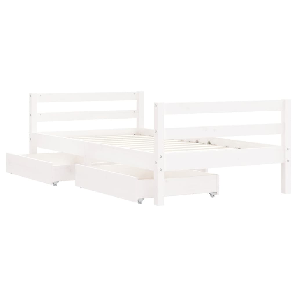 Kinderbedframe met lades 80x200 cm massief grenenhout