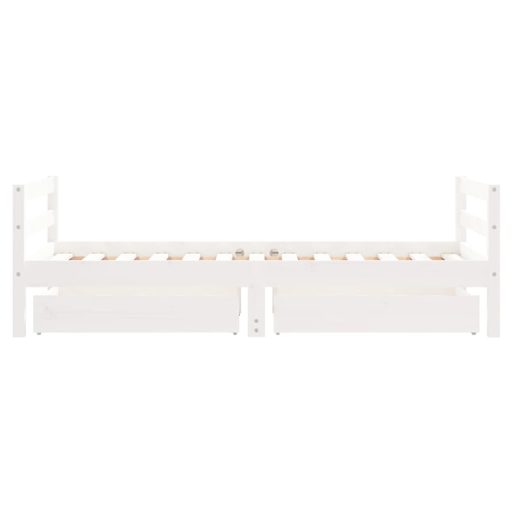 Kinderbedframe met lades 80x200 cm massief grenenhout