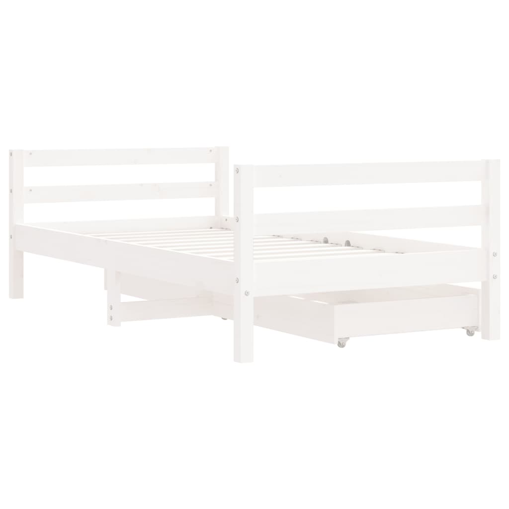 Kinderbedframe met lades 80x200 cm massief grenenhout