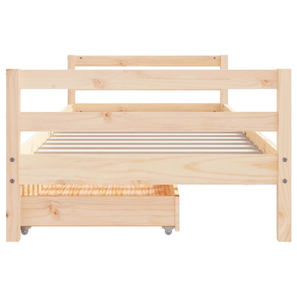 Kinderbedframe met lades 80x200 cm massief grenenhout