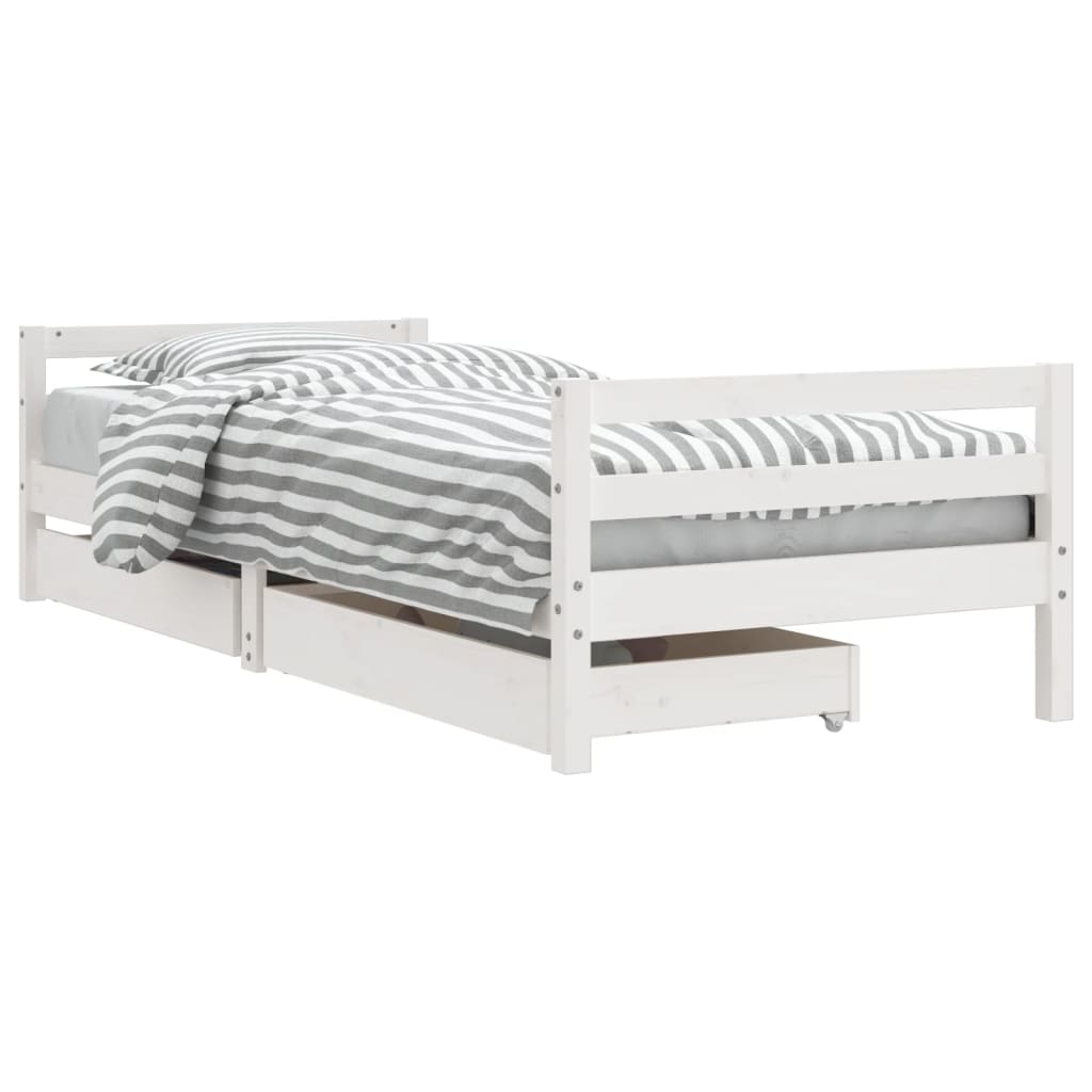 Kinderbedframe met lades 80x200 cm massief grenenhout