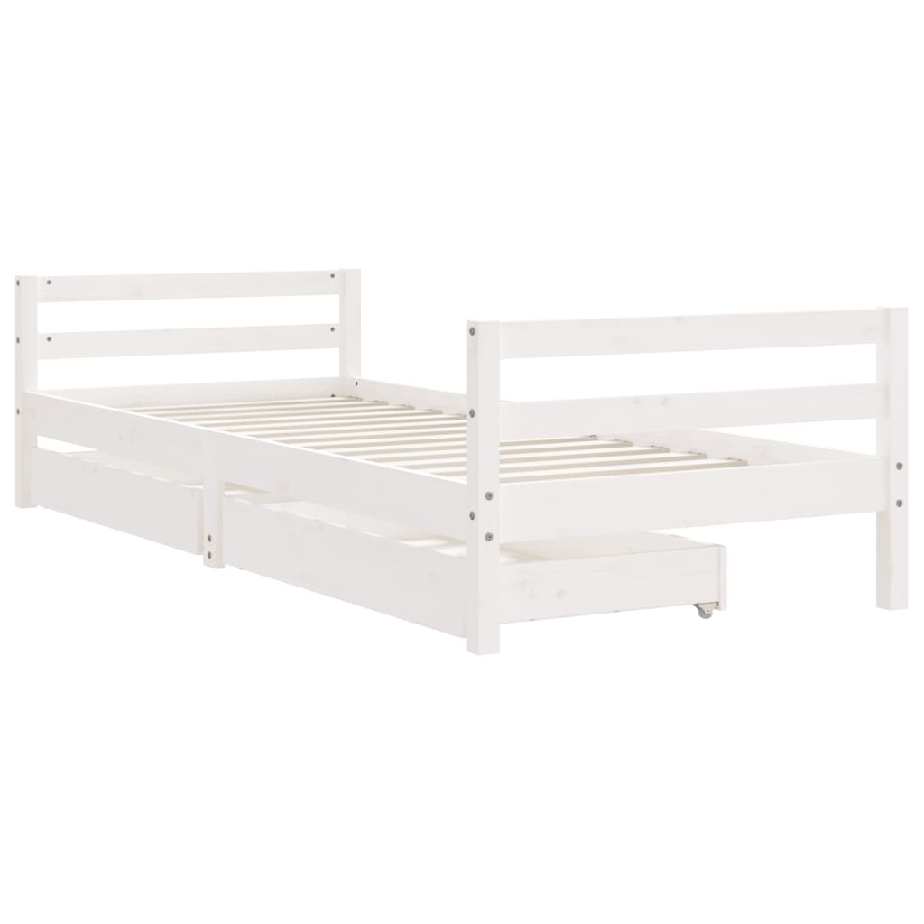 Kinderbedframe met lades 80x200 cm massief grenenhout