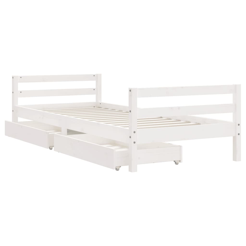 Kinderbedframe met lades 80x200 cm massief grenenhout