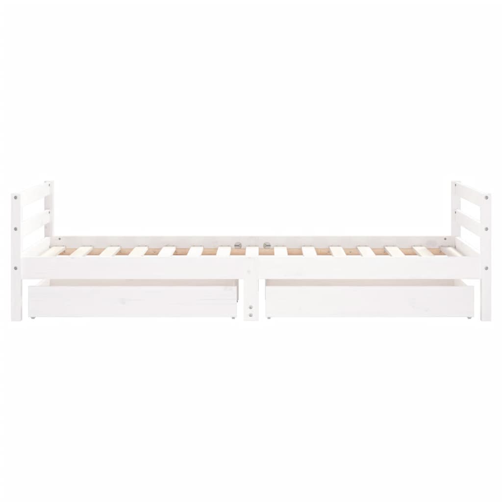 Kinderbedframe met lades 80x200 cm massief grenenhout