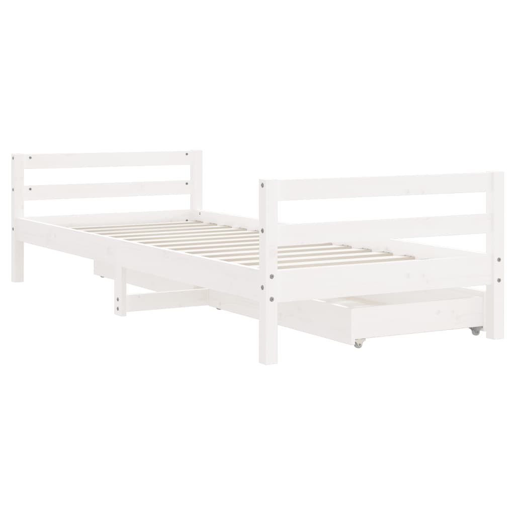 Kinderbedframe met lades 80x200 cm massief grenenhout