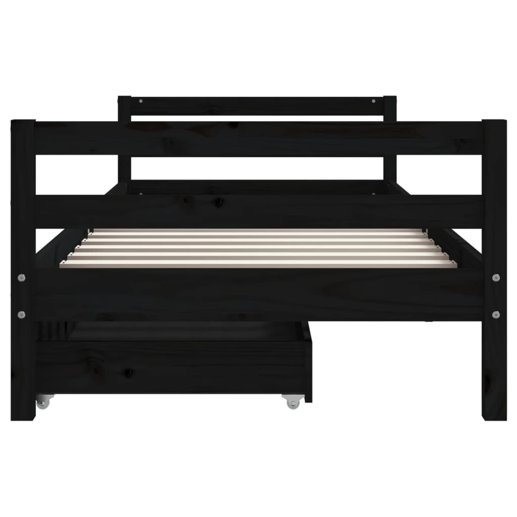 Kinderbedframe met lades 80x200 cm massief grenenhout