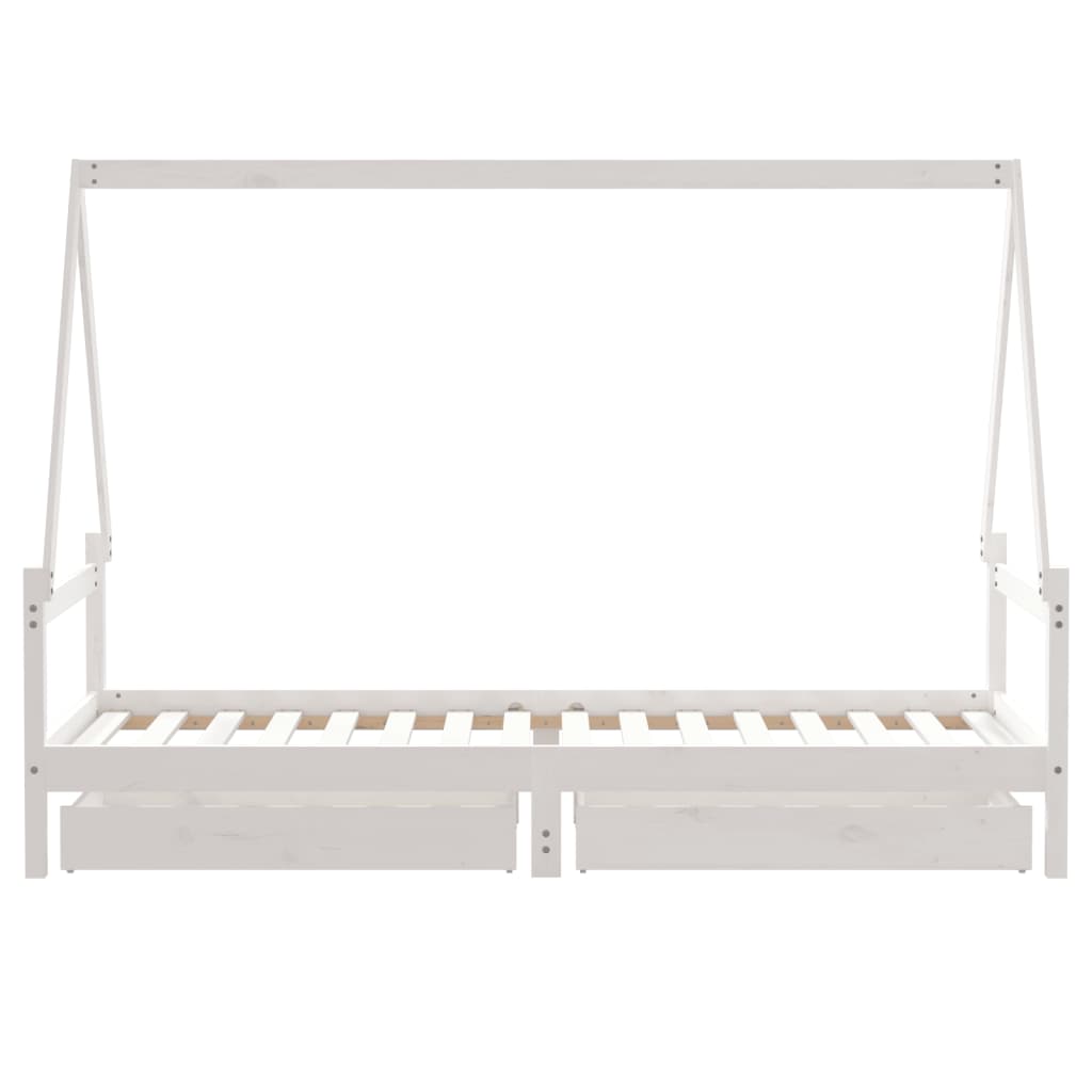 Kinderbedframe met lades 80x160 cm massief grenenhout