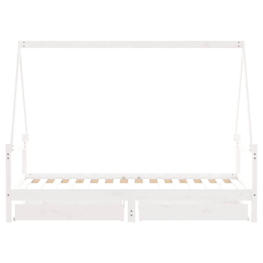 Kinderbedframe met lades 80x160 cm massief grenenhout