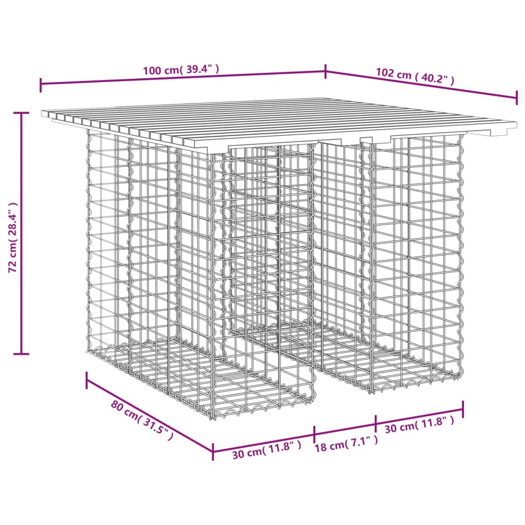 Tuinbank schanskorfontwerp 100x70x72 cm geïmpregneerd hout