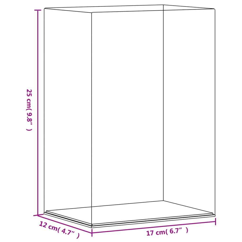 Vitrine transparant 31x17x19 cm acryl