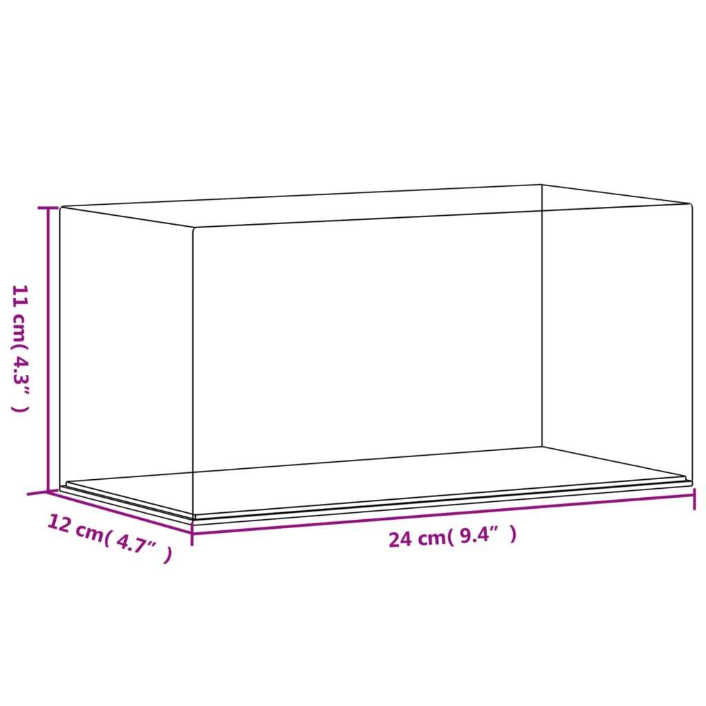 Vitrine transparant 20x20x38 cm acryl