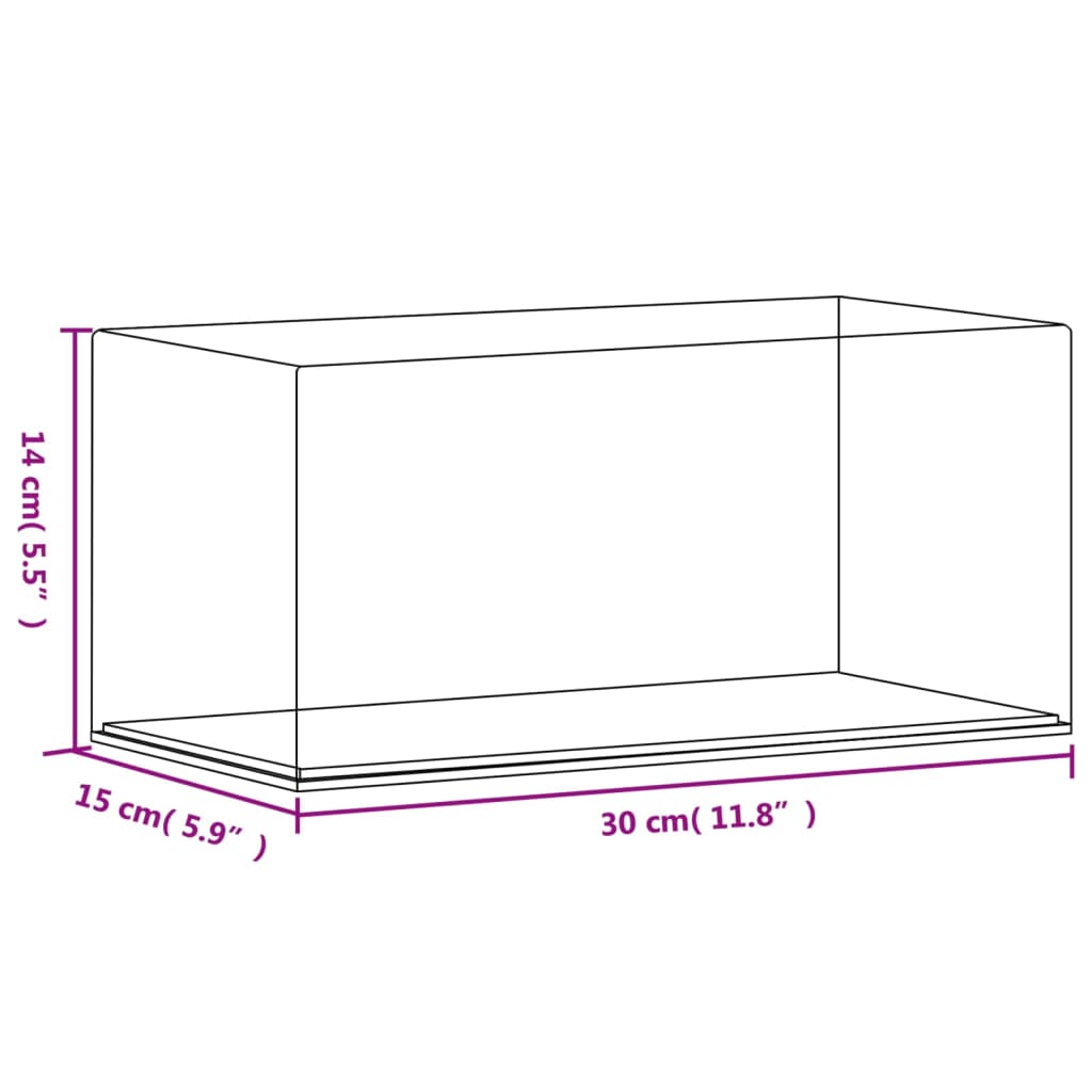 Vitrine transparant 31x17x19 cm acryl