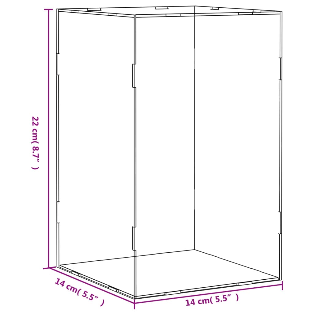 Vitrine transparant 31x17x19 cm acryl