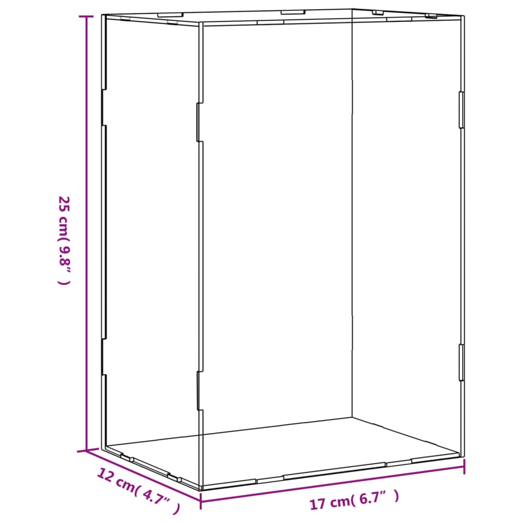 Vitrine transparant 31x17x19 cm acryl