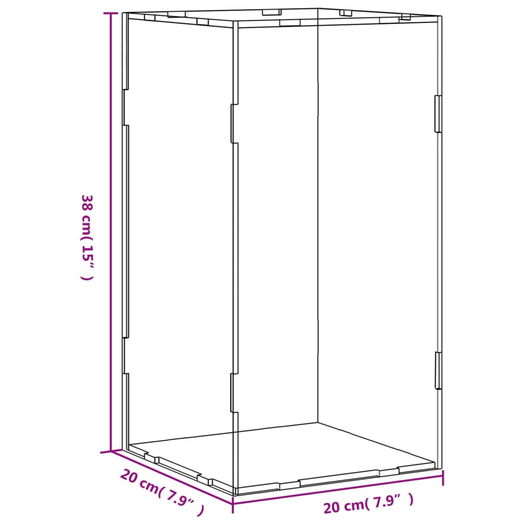 Vitrine transparant 14x14x22 cm acryl