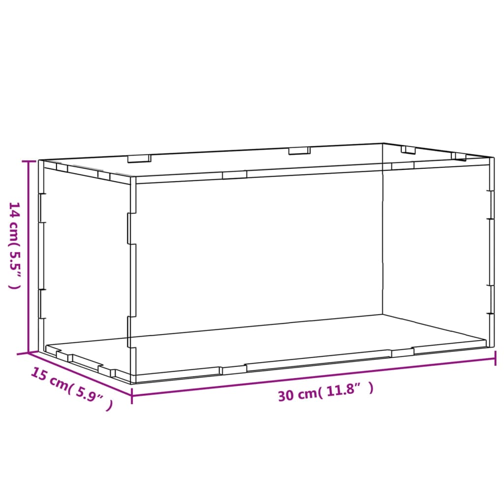 Vitrine transparant 31x17x19 cm acryl