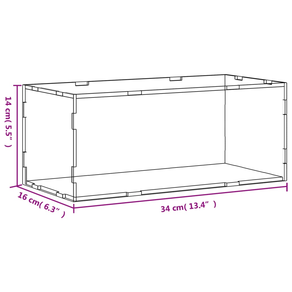 Vitrine transparant 31x17x19 cm acryl