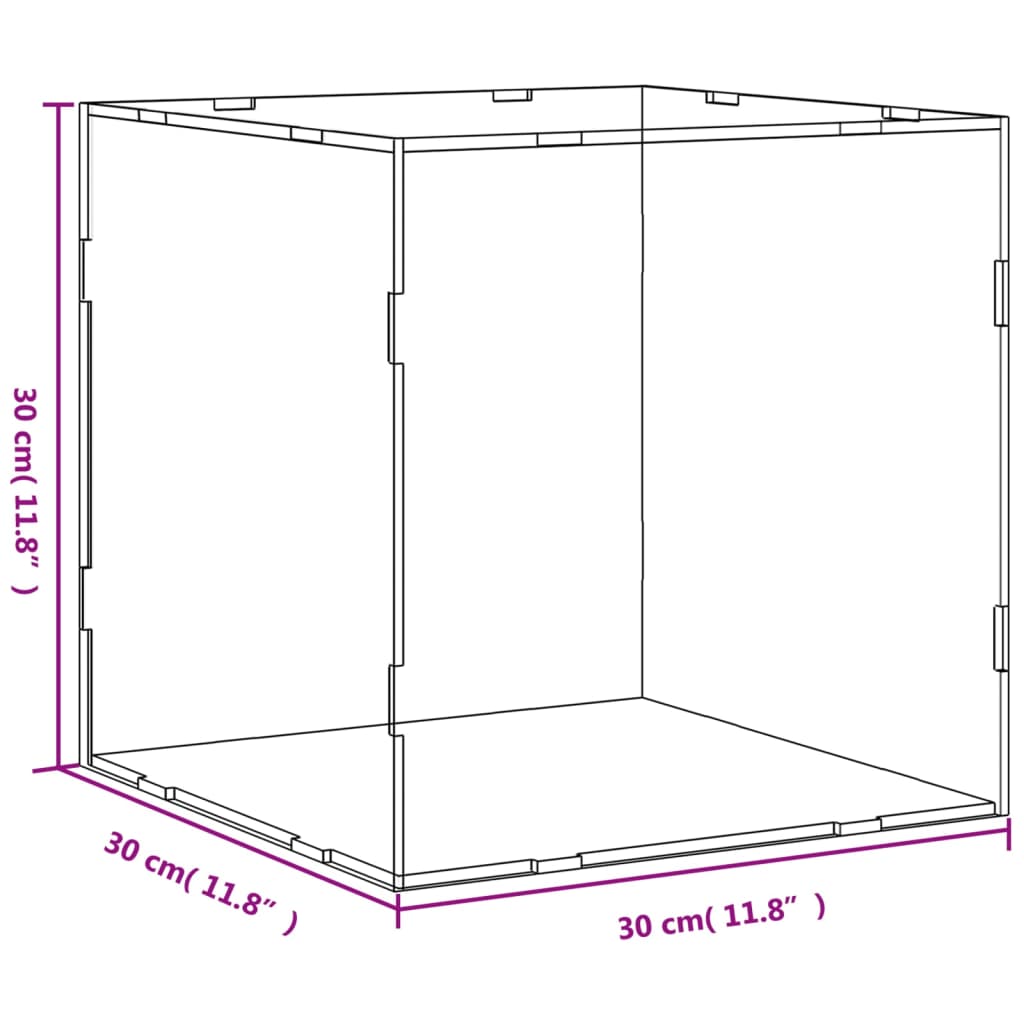 Vitrine transparant 31x17x19 cm acryl