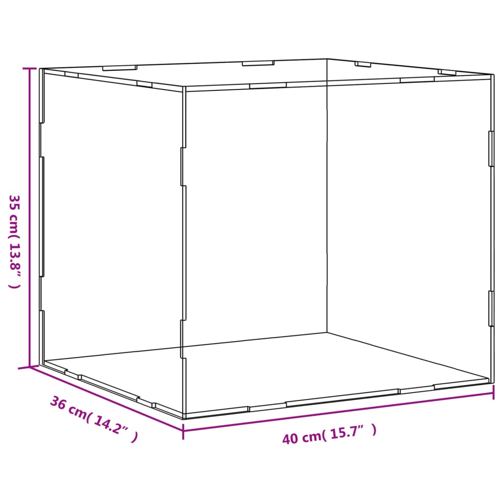 Vitrine transparant 31x17x19 cm acryl