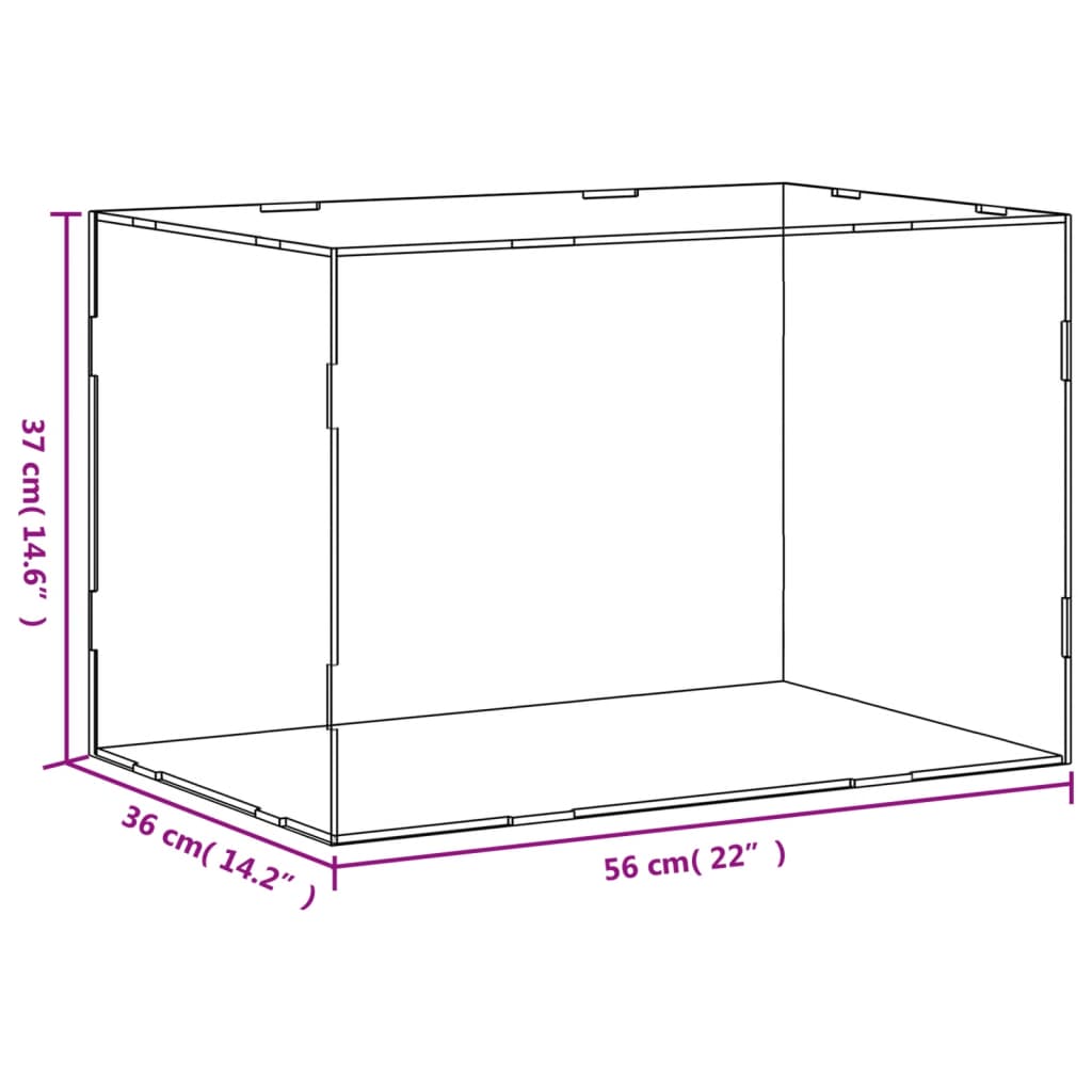 Vitrine transparant 31x17x19 cm acryl