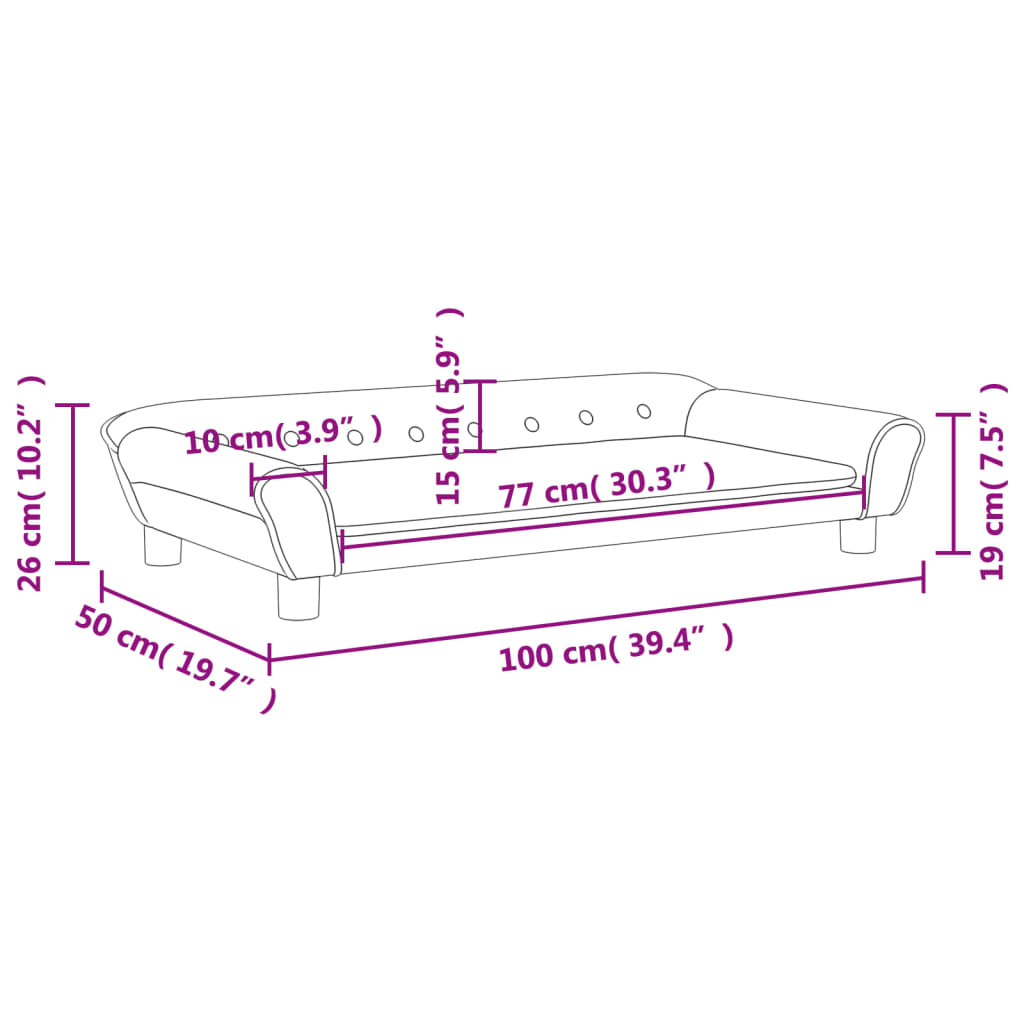 Kinderbank 100x50x26 cm fluweel