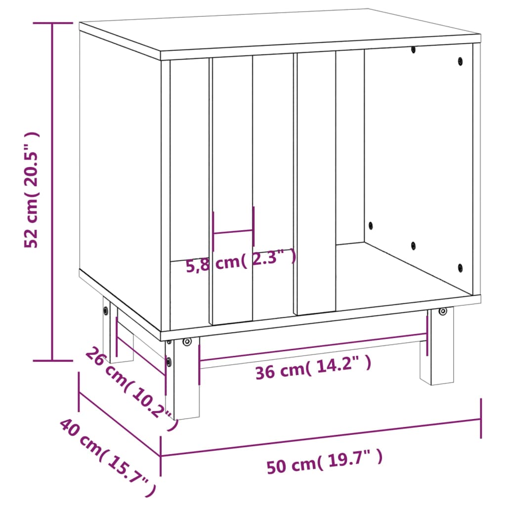 Hondenhok 60x45x57 cm massief grenenhout