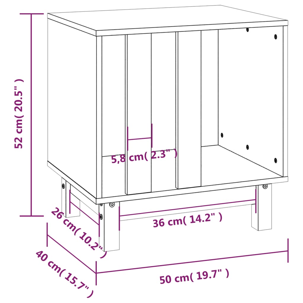 Hondenhok 60x45x57 cm massief grenenhout