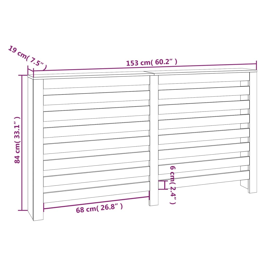 Radiatorombouw 79,5x19x84 cm massief grenenhout