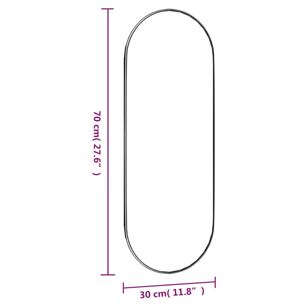 Wandspiegel met LED's ovaal 15x40 cm glas