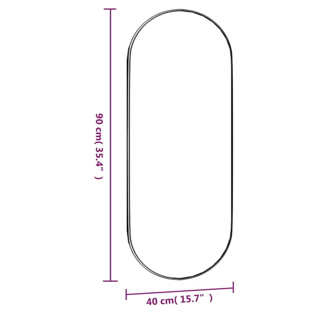 Wandspiegel met LED's ovaal 15x40 cm glas