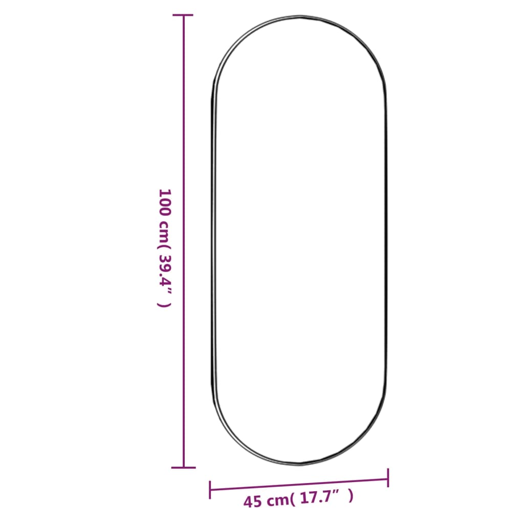 Wandspiegel met LED's ovaal 40x90 cm glas