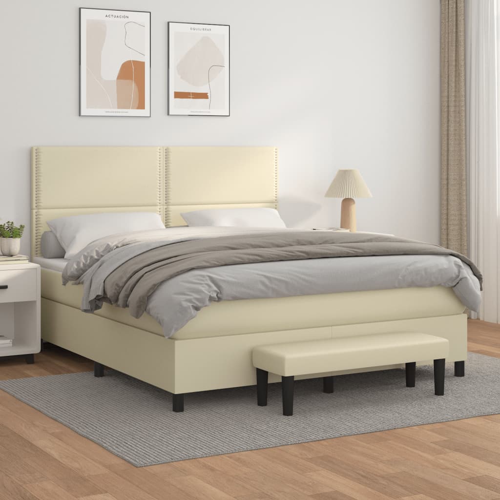 Boxspring met matras kunstleer 90x190 cm