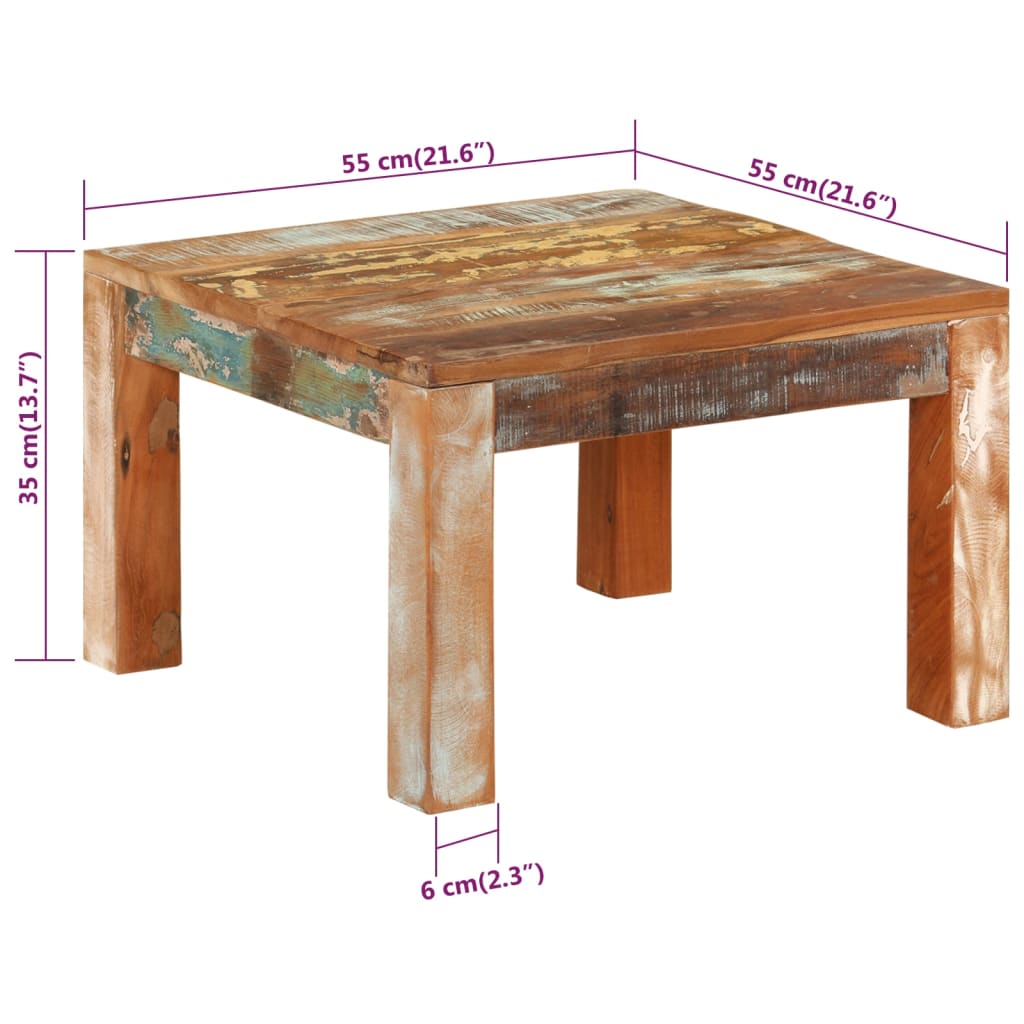 Salontafel 80x80x40 cm massief acaciahout