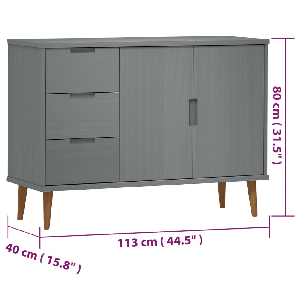 Dressoir MOLDE 113x40x80 cm massief grenenhout