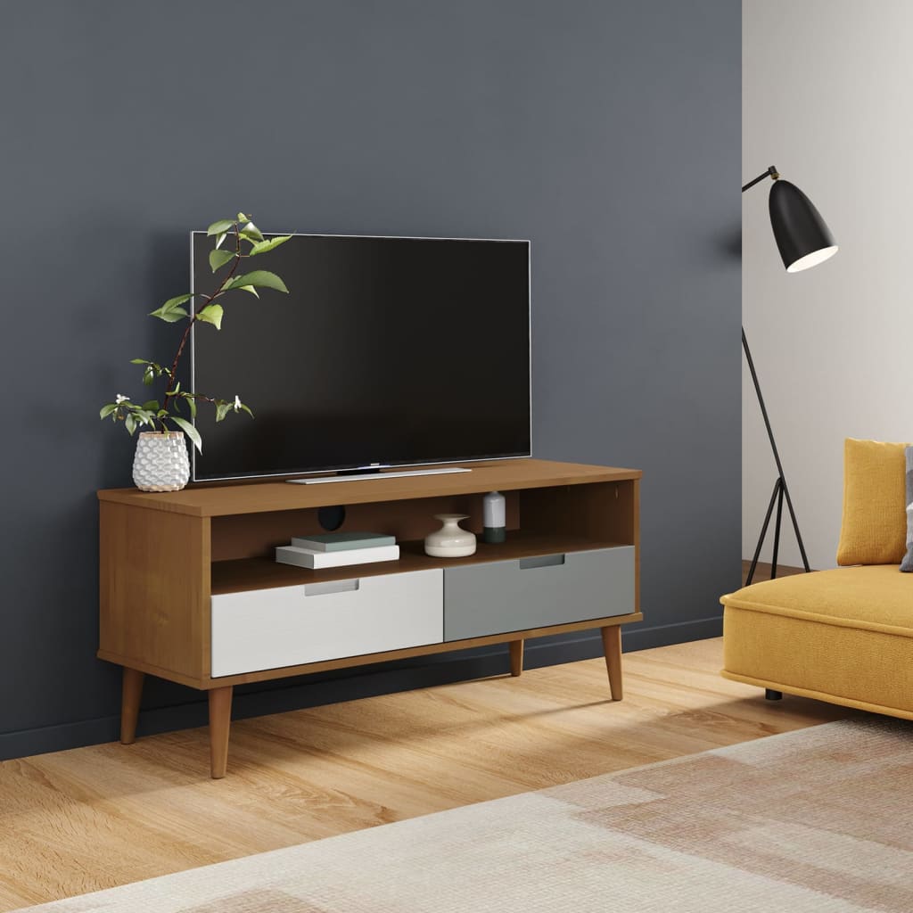 Tv-meubel MOLDE 106x40x49 cm massief grenenhout