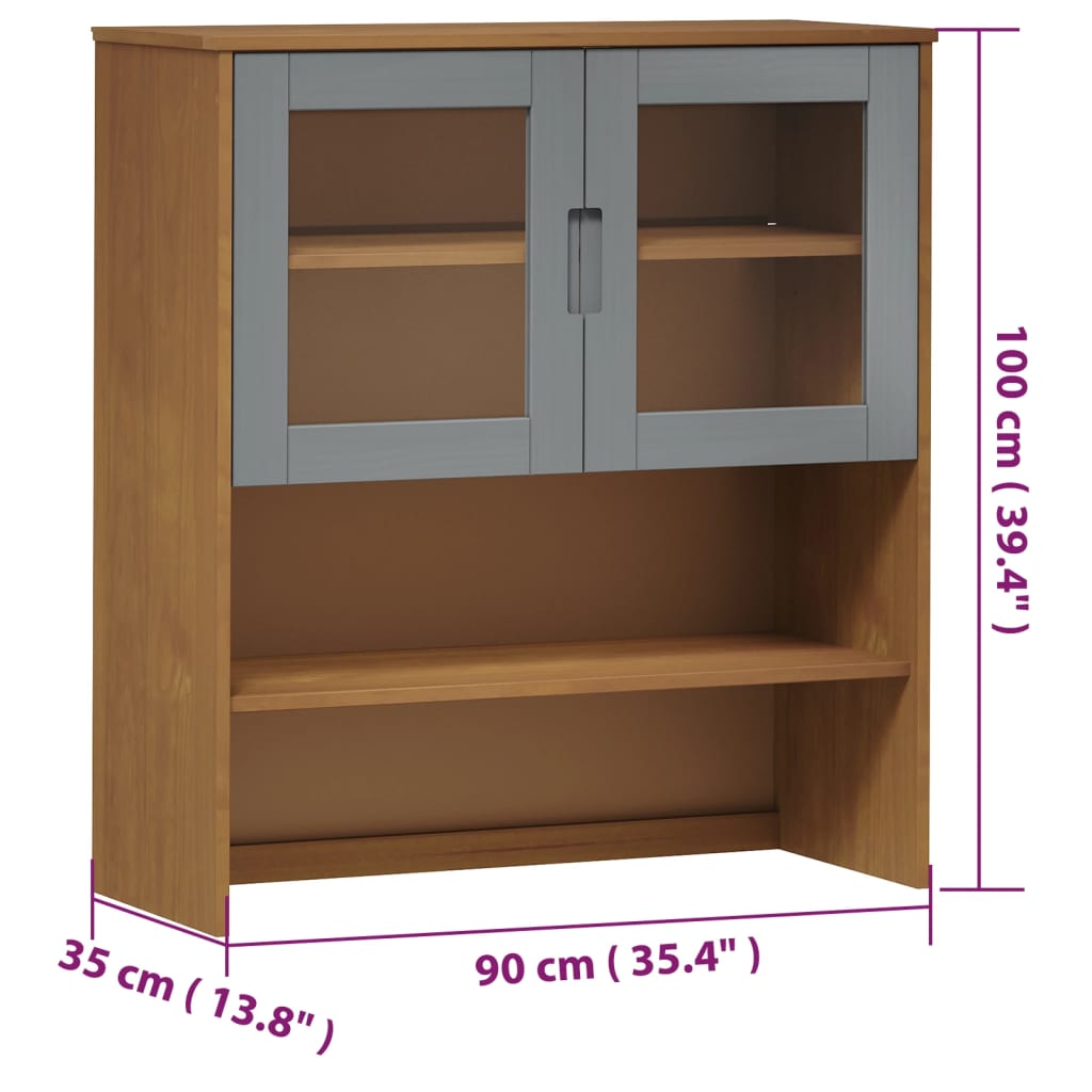 Opzetkast MOLDE 90x35x100 cm massief grenenhout