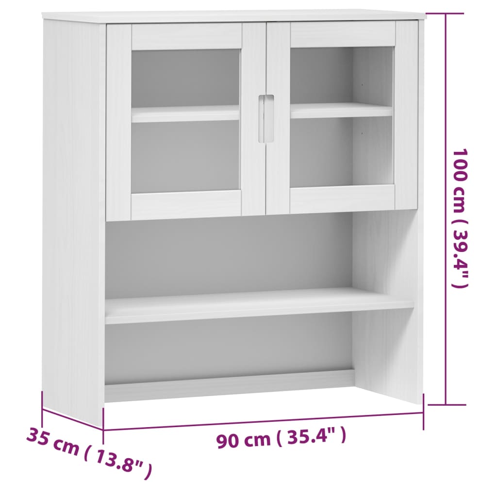 Opzetkast MOLDE 90x35x100 cm massief grenenhout