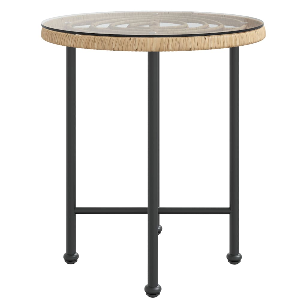 Eettafel Ø80 cm gehard glas en staal