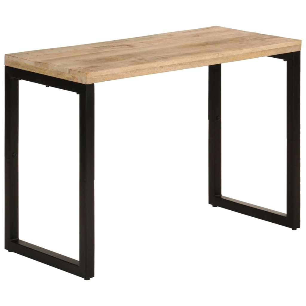 Eettafel/bureau met stalen poten massief sheeshamhout